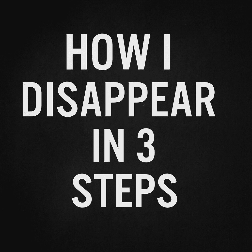 A digital graphic featuring bold white text on a dark background that reads: "Build a Ghost Identity with a VPN in 3 Steps". The design is minimal and serious, evoking a sense of secrecy and anonymity.