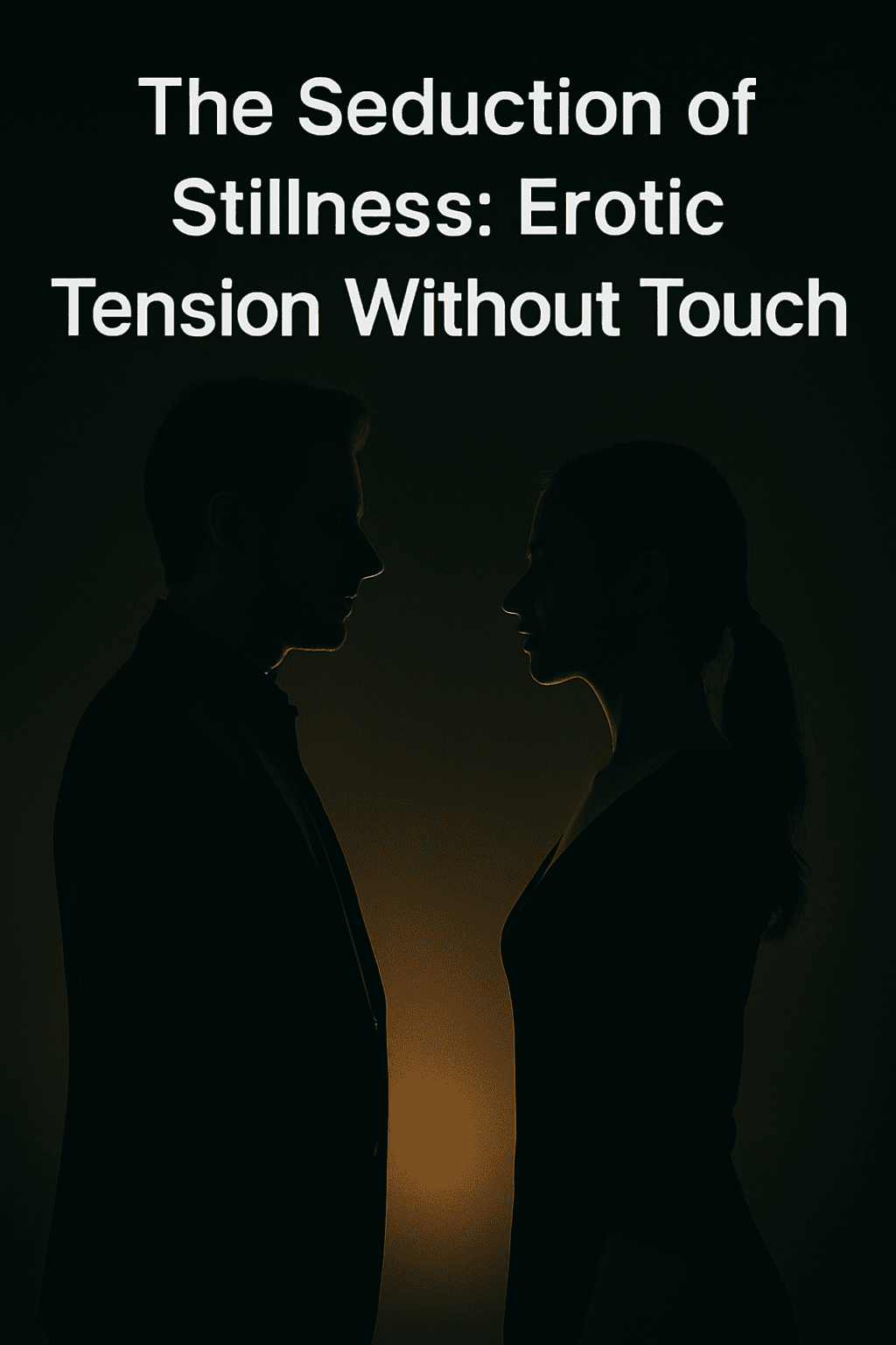 A man and woman in stillness, facing each other with silent tension and subtle light